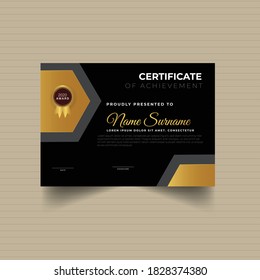 Modern yellow certificate of appreciation design