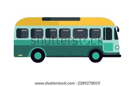 Modern yellow coach bus icon isolated