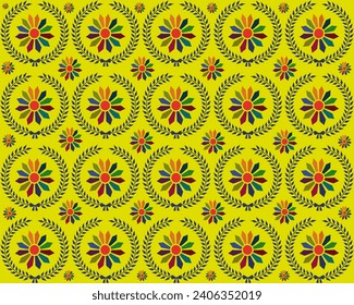 Modern yellow color elegant flower pattern design . Luxury fashionable background with pastel floral pattern. Flower premium vector template for wedding invite, 