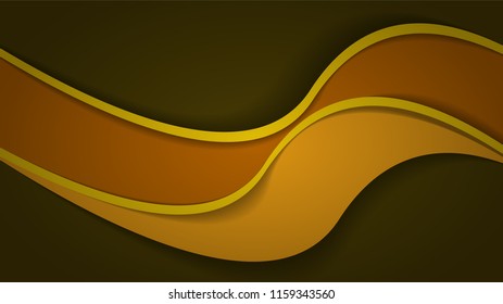 Modern Yellow Curve Vector Background 