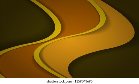 Modern Yellow Curve Vector Background 