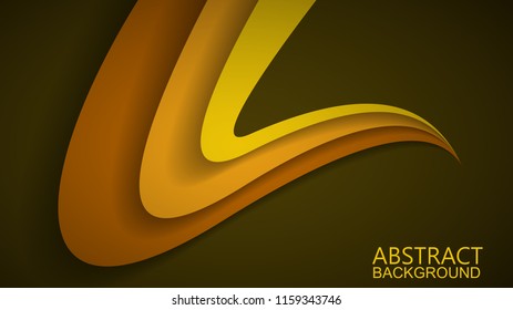Modern Yellow Curve Vector Background 