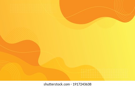 Modern yellow fluid gradient background with curvy shapes.Vector illustration