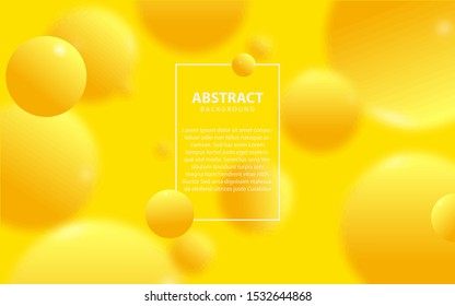 Modern yellow fluid and spheres texture shapes abstract background. Trendy geometric style concept vector design template for use cover poster design, banner advertising, magazine, corporate, website