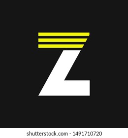 Modern Yellow Geometric Vector Logo Letter Z. Z Letter Design Vector