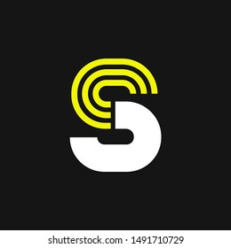 Modern Yellow Geometric Vector Logo Letter S. S Letter Design Vector