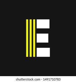 Modern Yellow Geometric Vector Logo Letter E. E Letter Design Vector