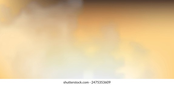 Modern yellow gradient backgrounds with clouds. Header banner. Bright abstract presentation backdrop. Vector illustration