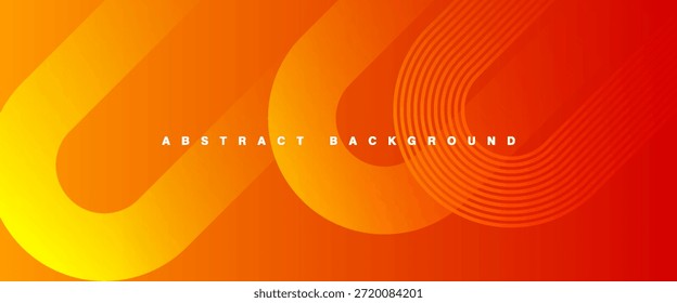 Elemento de diseño de forma geométrica degradado amarillo moderno. Fondo naranja Abstractas con líneas redondeadas diagonales brillantes. Concepto de fondo futurista.