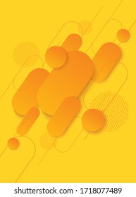 ilustración portadora de fondo moderno de degradado amarillo trendy EPS10