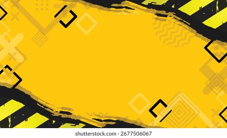 Fundo grunge amarelo moderno com elementos geométricos abstratos. Perfeito para banners, cartazes, folhetos, modelos e projetos de design criativo.