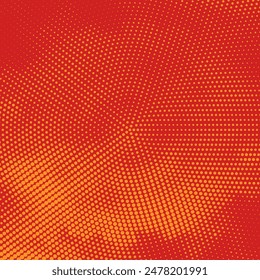 Modern yellow halftone design decorative red background vector