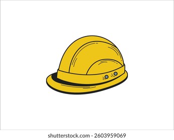Modern yellow hard hat protective safety helmet. Modern Yellow Hard Hat Protective Safety Helmet. Construction Gear Vector