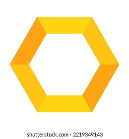 Modernes gelbes hexagonales Logo. Symbol. Vektorgrafik.