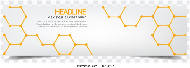 Modern Yellow Honeycomb White Background Headline Vector Image
