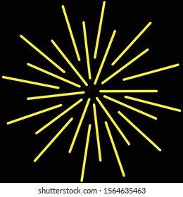 Modern yellow light star in the shape black background icon illustration design vector