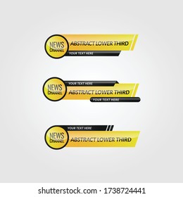 modern yellow lower third set vector design