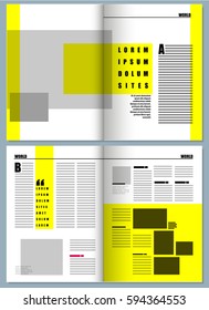modern yellow magazine layout template