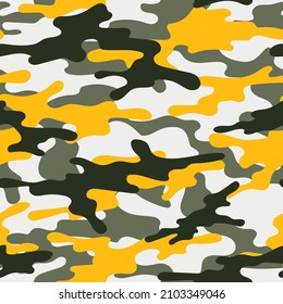 modern yellow military vector camouflage print, seamless pattern for clothing headband or print. camouflage from pols