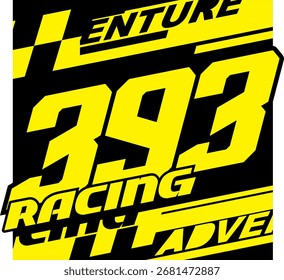 modern yellow number 393 vector, 3d concept, abstract background.