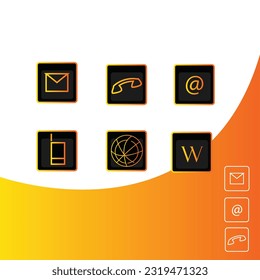 Modern Yellow and Orange Gradient Social Media Icons.
