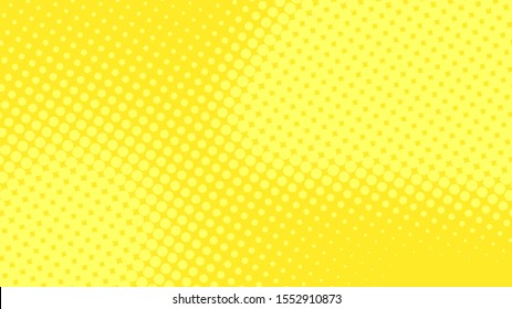 Modern yellow pop art background with halftone dots desing in comic style, vector illustration eps10