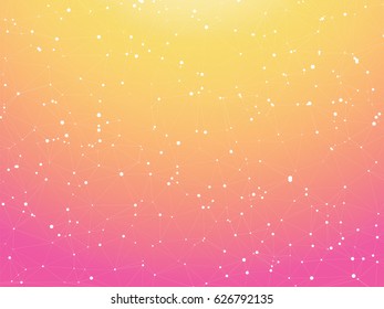 modern yellow purple molecule connection gradient background
