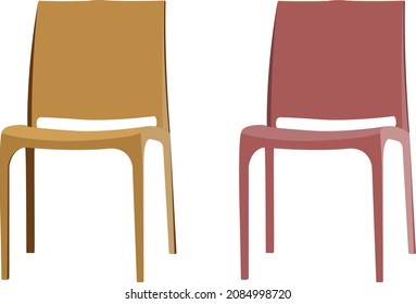 modern yellow red plastic chairs