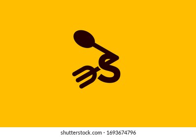
Modern Yellow S Letter kitchen logo. creative emblem for food design. initial brand template.
