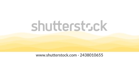 Modern yellow sand waves separation shape, border, divider vector illustration