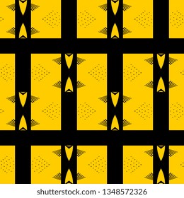 Modern yellow seamless art deco pattern