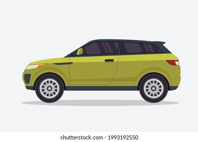 Modern Yellow SUV Vehicle vector file and high quality image