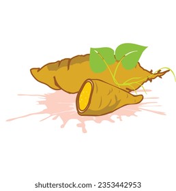 Concepto moderno de vectores de papa dulce amarillo