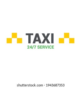 Modern yellow taxi, web template ,place for text, vector illustration on white background.