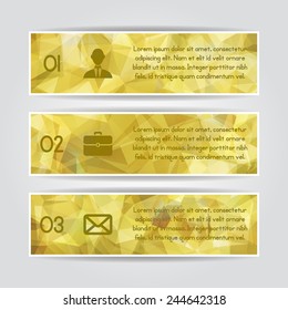 Modern yellow triangular style Business Infographics. Vector illustration. can be used for workflow layout, diagram, number options, web design, infographics.