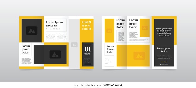 modern yellow trifold brochure layout