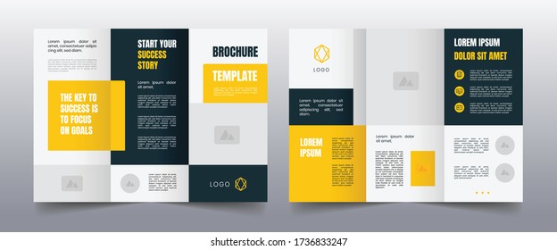 modern yellow trifold business brochure template