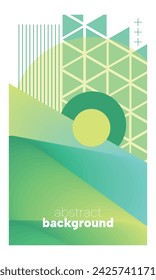 Modern yellow-green vertical background with gradient. Colorful liquid cover for poster, banner, flyer and presentation. Modern gradient for screens and mobile applications. Vector image.