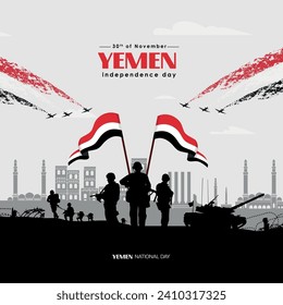 Modern Yemen independence day illustration