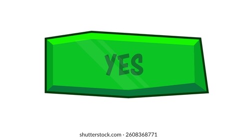 Modern yes button element. Web design template interface.