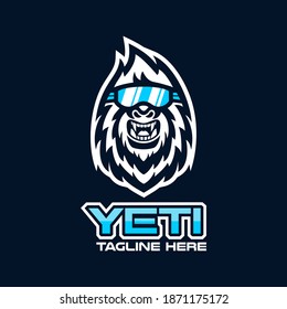 Logo moderno de la mascota de la cabeza de yeti