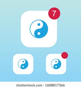 Modern Yin Yang Icon With Notification
