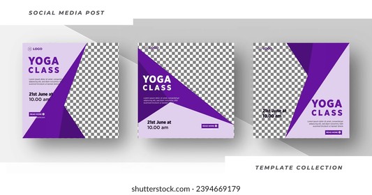 Modern Yoga class banner template for 
Meditation social media post yoga day or yoga class promotion