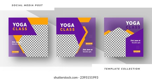 Modern Yoga class banner template for 
Meditation social media post yoga day or yoga class promotion