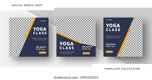 Modern Yoga class banner template for 
Meditation social media post yoga day or yoga class promotion