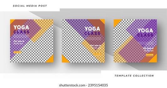 Modern Yoga class banner template for 
Meditation social media post yoga day or yoga class promotion