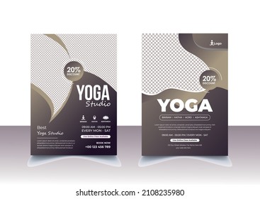 Modern Yoga Flyer, Meditation Flyer Template Design Suitable For Brochure Cover Or Poster Design