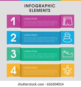 Modern yoga infographic template. infographic design with yoga icons includes spa stones, spa stone. can be used for presentation, diagram, annual report, web design.