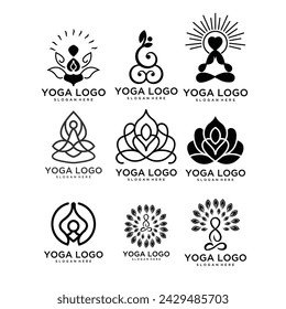 modern yoga logo set template