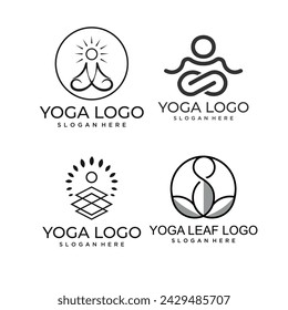 modern yoga logo set template